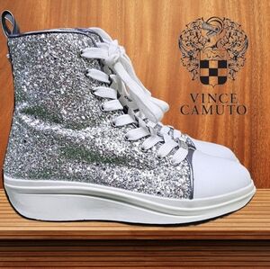 VINCE CAMUTO | GIRLS HIGH-TOP GLITTER PLATFORM SNEAKERS -